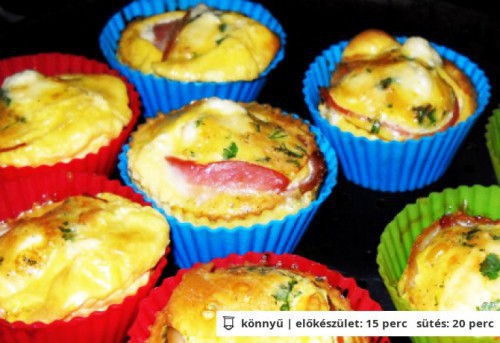 Baconös frittata muffinformában